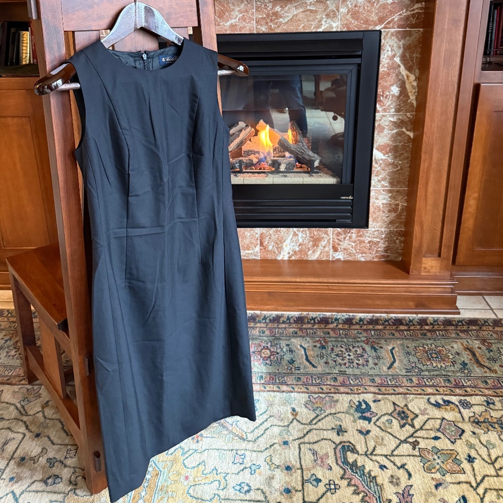 Brooks Brothers Dress, 1818 Black Wool Dress, Size 2.